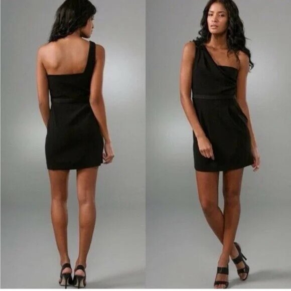 Theory Kaholo One Shoulder Little Black Dress. Size 4 - Picture 2 of 10